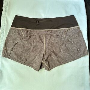 -Lululemon Speed Up Shorts 3.5"Gray Heather/Black Fully Lined Size 8